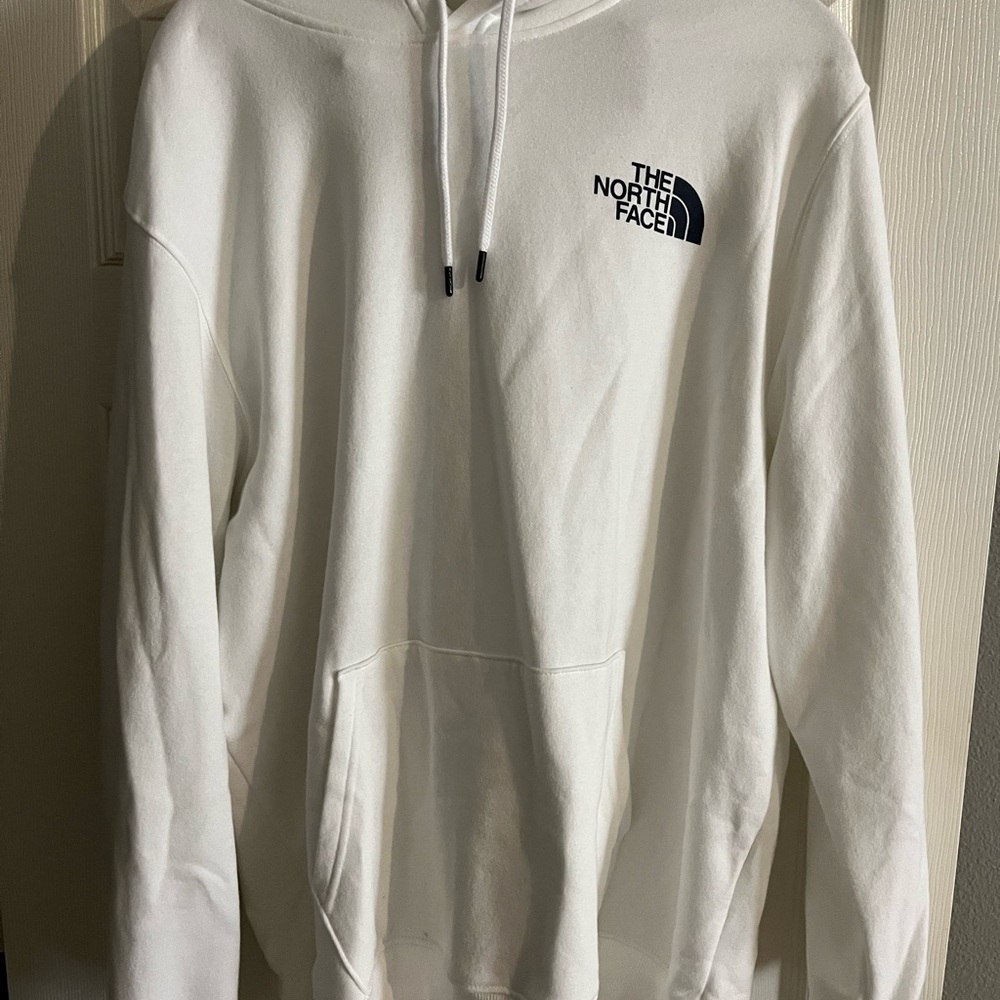 The North Face White Hoodie with Drawstring and Logo